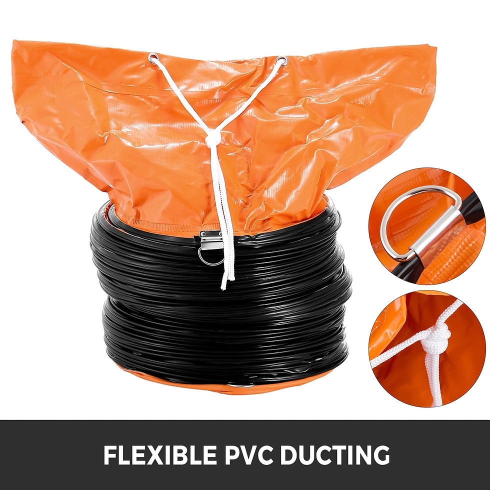 Thumbnail: VEVOR Industrial Axial Ventilator Portable Air Blower Fan 8" 10" 12" W/ PVC Duct