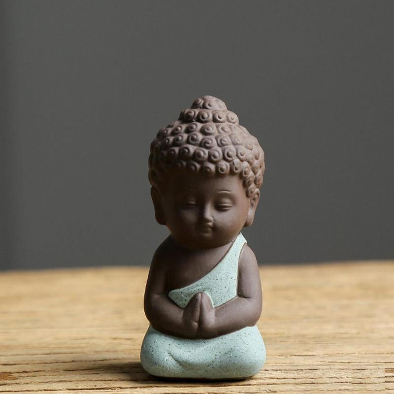 Thumbnail: Mini Garden Accessories Buddha Statue Tea Pet Ceramic Feng Shui Miniatures Medi