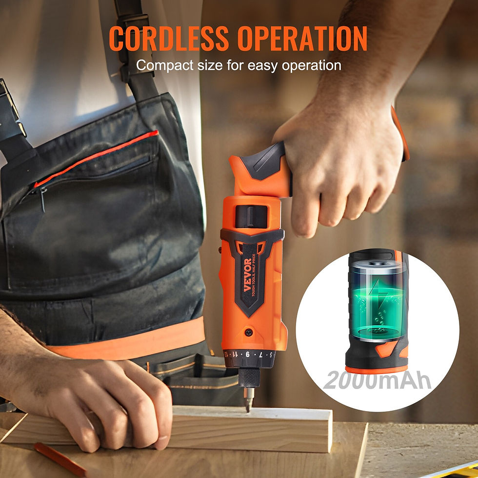 Miniatura: VEVOR 4V 6.5Nm Cordless Screwdriver Electric Screwdriver Rechargeable Set with