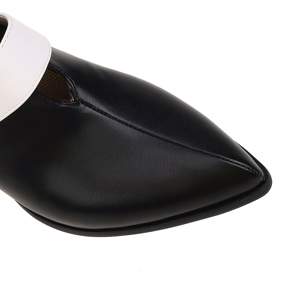 Thumbnail: 2022 New Comfortable Black White Women Pumps Pointed Toe High Block Heels Lady