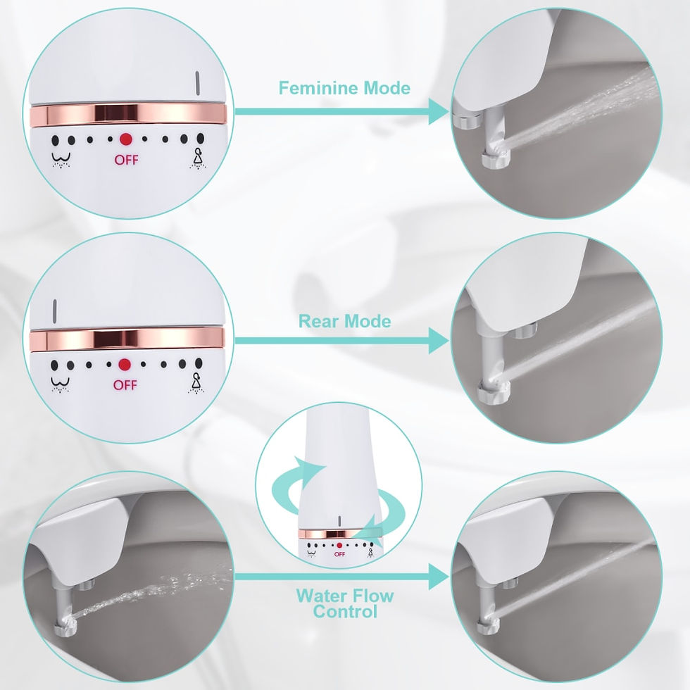 Miniatura: SAMODRA Rose Gold Toilet Bidet Ultra-Slim Bidet Toilet Seat Attachment With