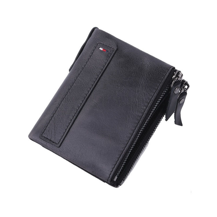 Thumbnail: Men Wallets 100% Genuine Cow Leather Short Card Holder Leather Men Purse High Q