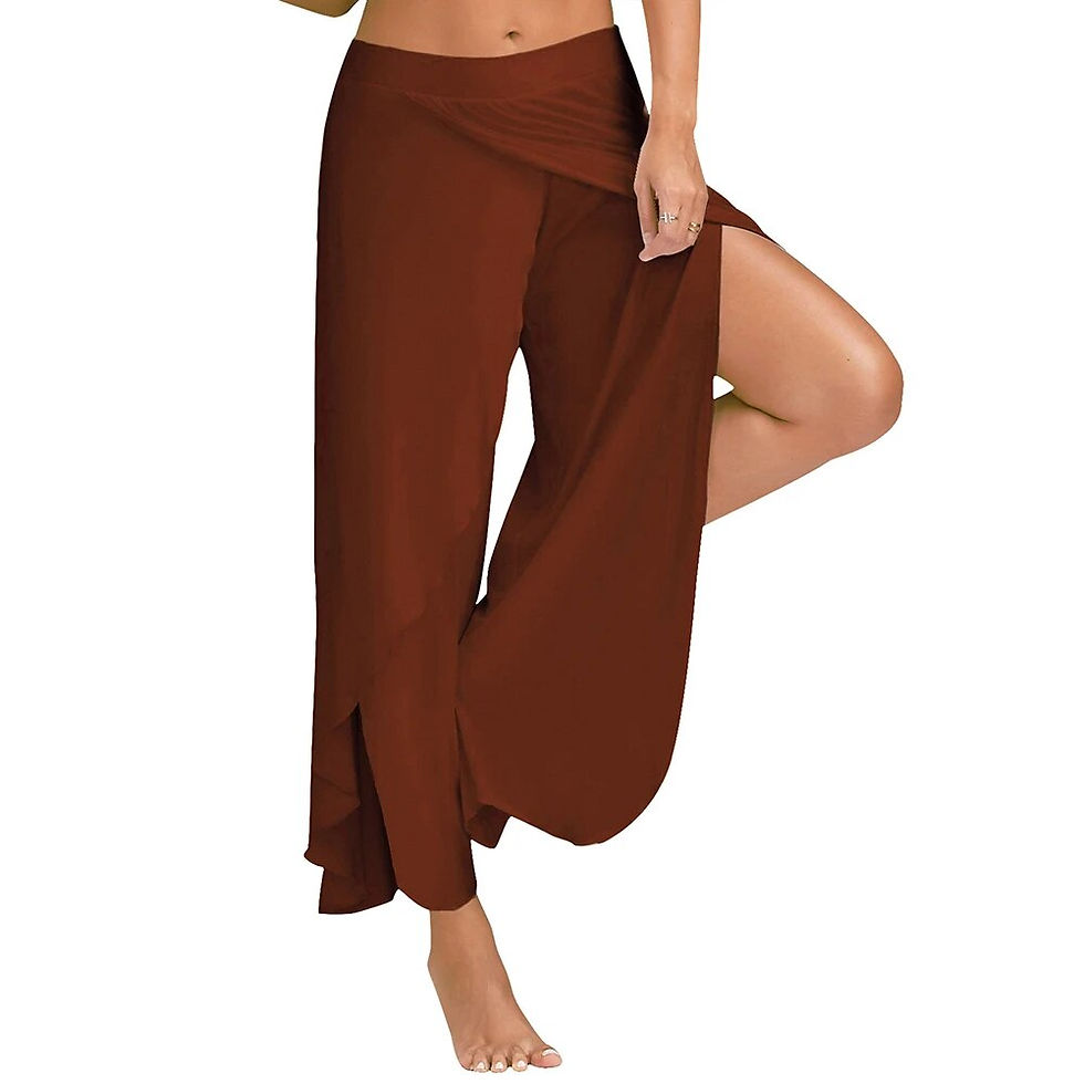 Thumbnail: Women‘s Solid Harem Palazzo Yoga Split Beauty Pants Ladies High Waist Loose Wid