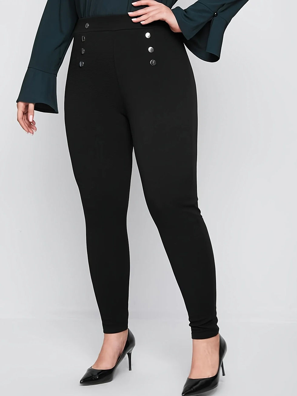 Μικρογραφία: Summer new plus-size commuter style women's fashion fake button design temperam