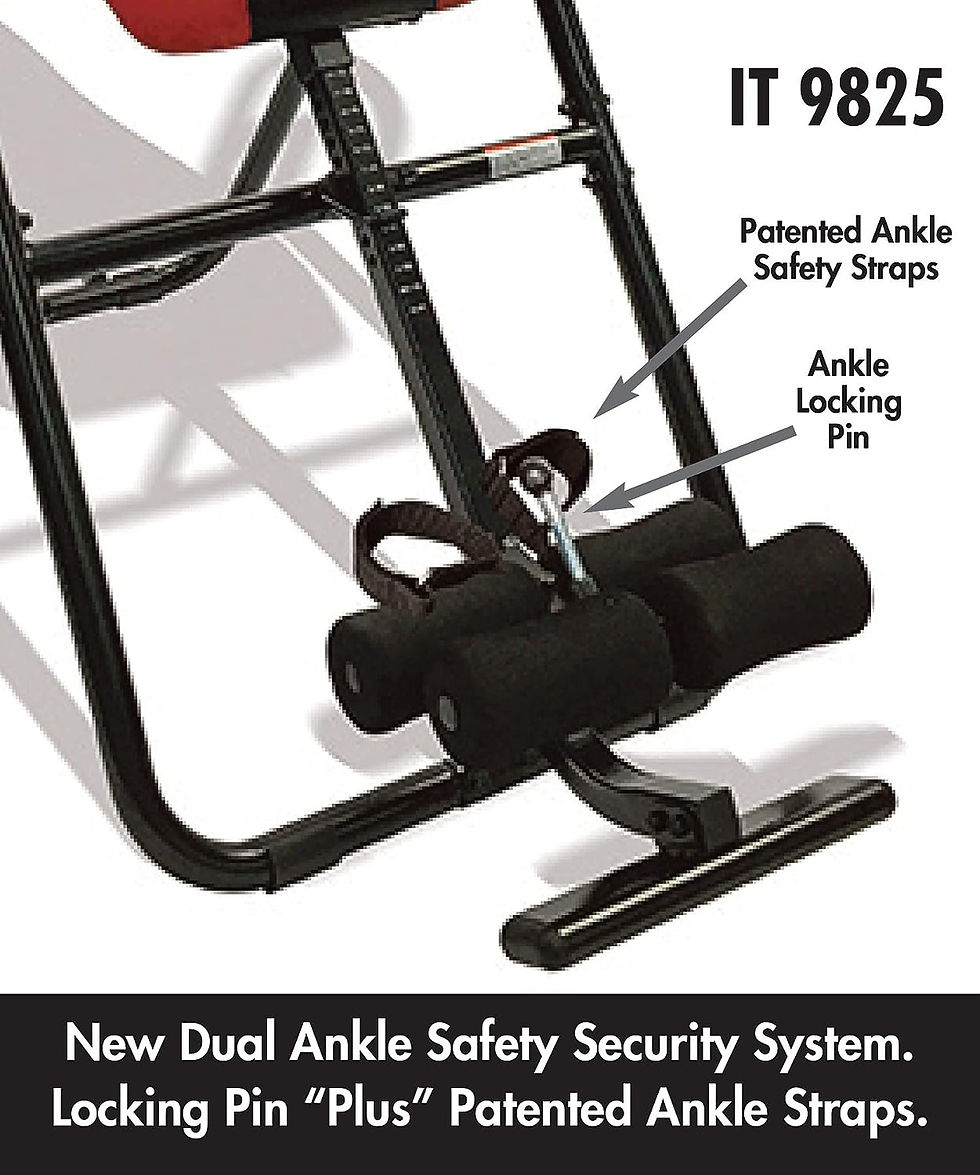 Miniatyrbilde: Premium Inversion Table with Removable  Pillow & Lumbar Support Pad, - Heavy Du