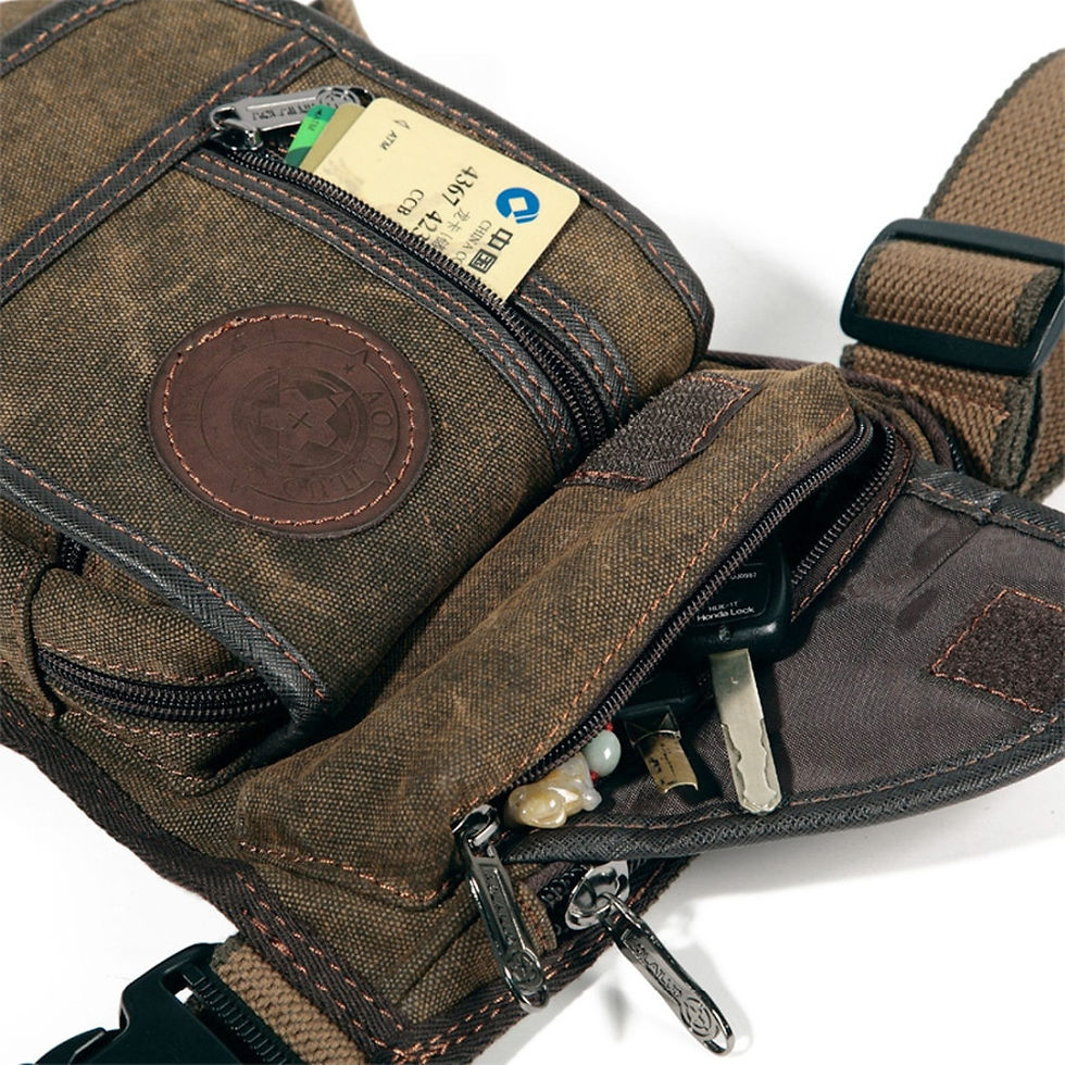 Μικρογραφία: Men Drop Leg Bag Waist Fanny Pack Motorcycle Rider Tactical Military Messenger