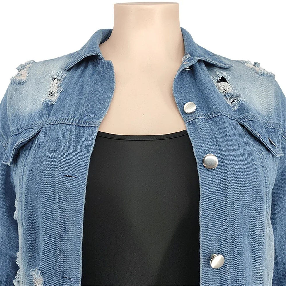 Thumbnail: Plus Size Outwear 5xl Winter Coat Women Denim Jeans Long style Button Fashion C