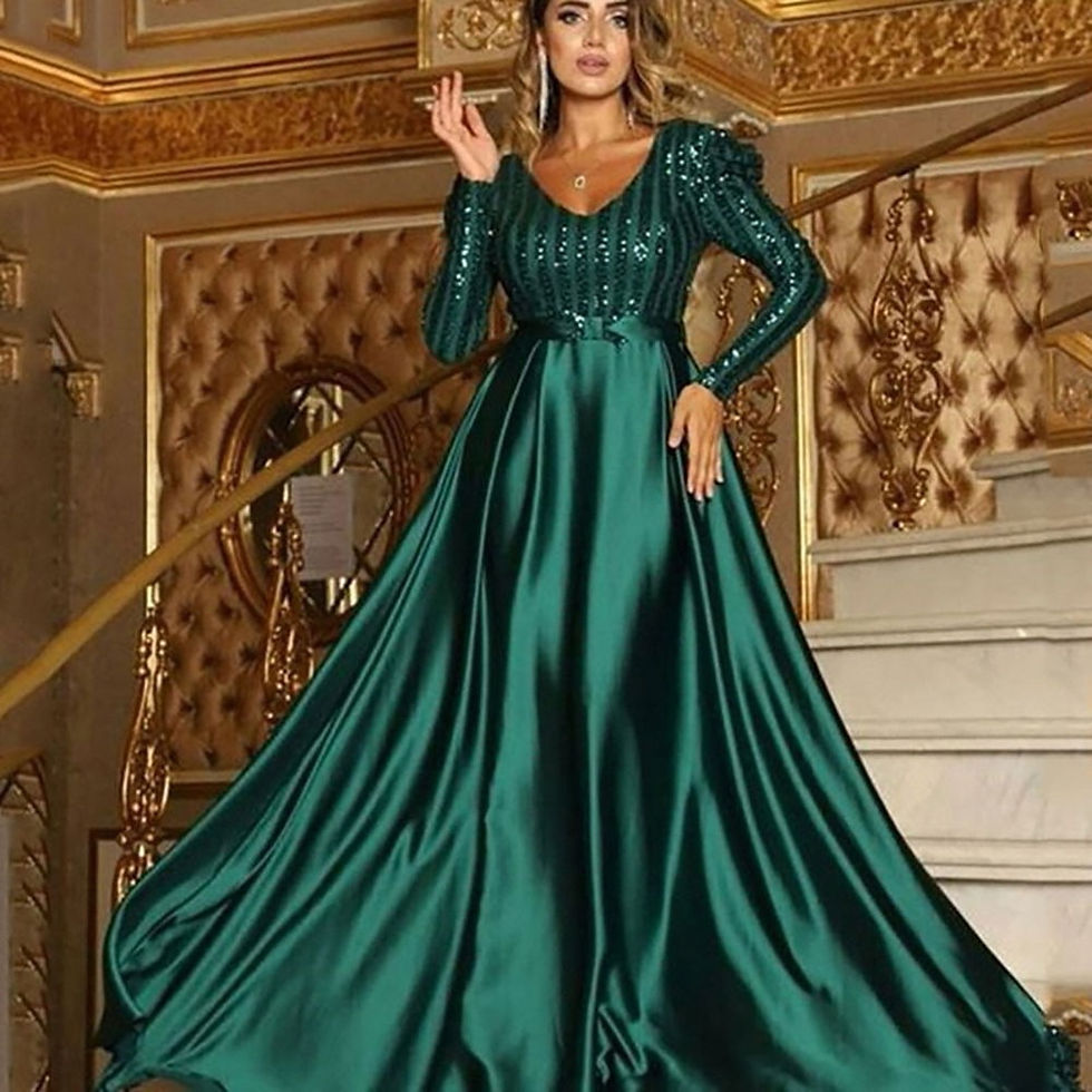 Thumbnail: Hi Shy Bridal Exquisite Evening Dresses Chiffon V-Neck Floor-Length A-LINE Long