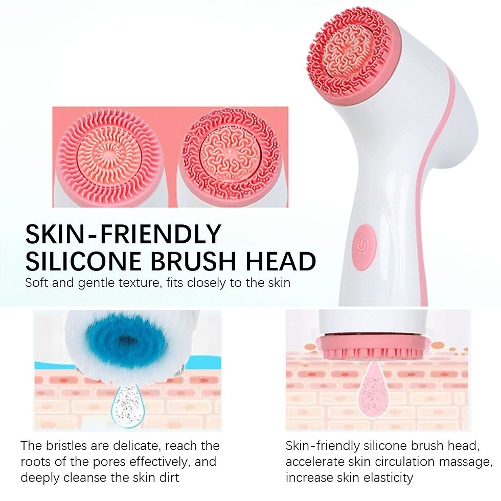Miniaturebillede: Ultrasonic Cleaner Electric Cleansing Brush 3 In 1 Face Massagers Sonic Rotatin