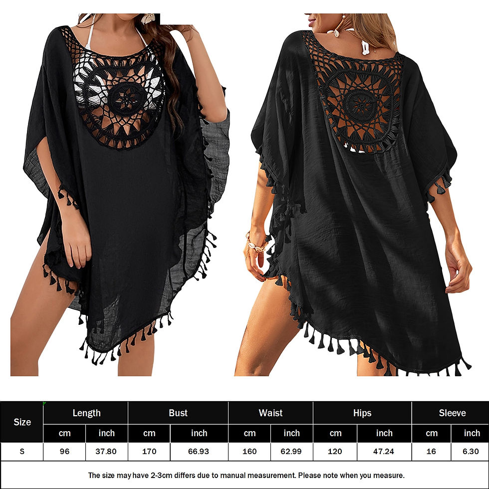 Thumbnail: Tassel Bikini Crochet Dress Backless Cotton Knitted Loose Dress Bohemian Style