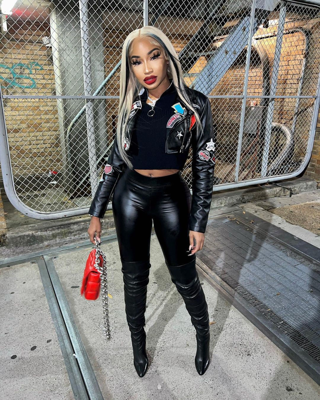 Full PU Leather Women Crop Jacket Zipper Fly Lapel Neck Motorcycle Coat 2022 Au
