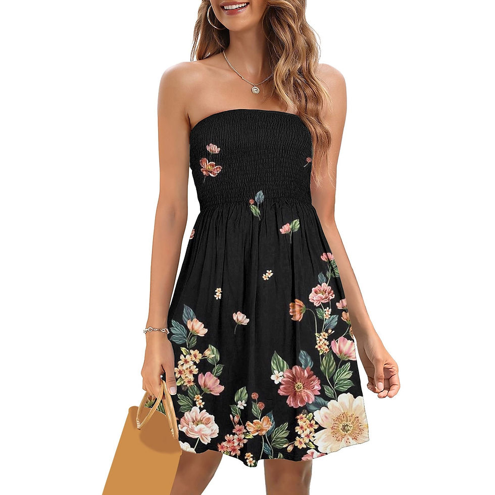 Miniatura: Women's Summer Strapless Mini Dresses Gradient Smocked Casual Beach Tube Top Dr