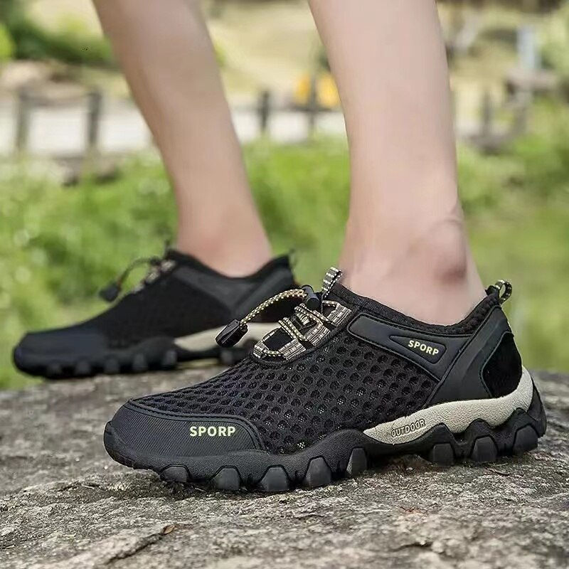 Thumbnail: 2023 Summer Men Casual Sneakers Breathable Mesh Non Slip Outdoor Hiking Shoes C
