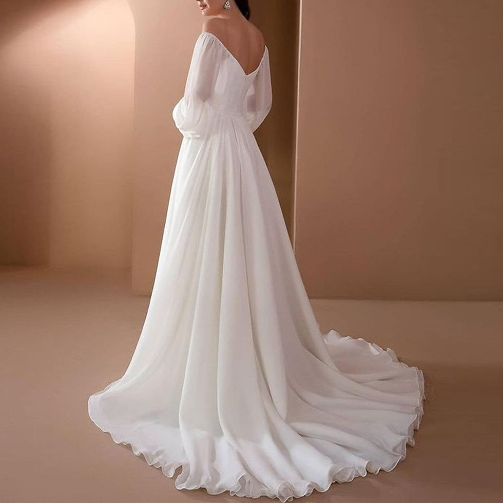 Thumbnail: Elegant Chiffon Dresses for women Summer Autumn Cute Off Shoulder White Long Dr