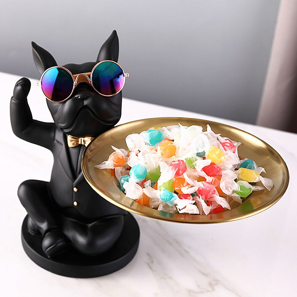 Thumbnail: Nordic French Bulldog Sculpture Dog Statue Jewelry Storage Table Decoration