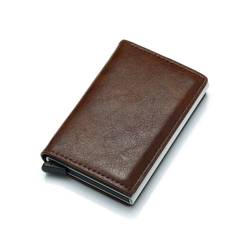 Thumbnail: 2023 Credit Card Holder Men Wallet RFID Aluminium Box Bank PU Leather Wallets w