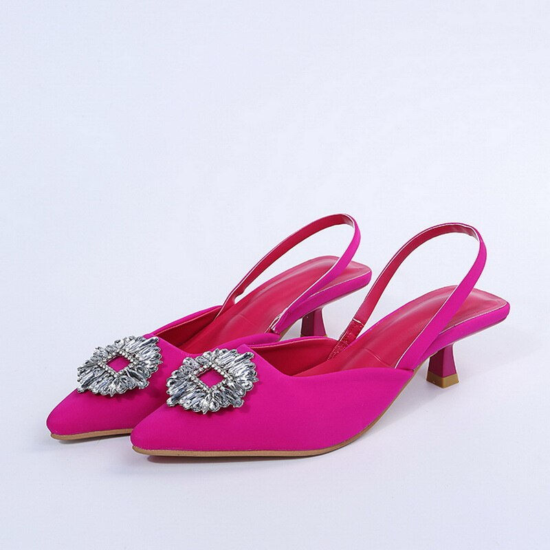 Thumbnail: Women's Sexy Shoes High-heeled Slingback Wedding Pumps Sequined Bling Shoes Poi