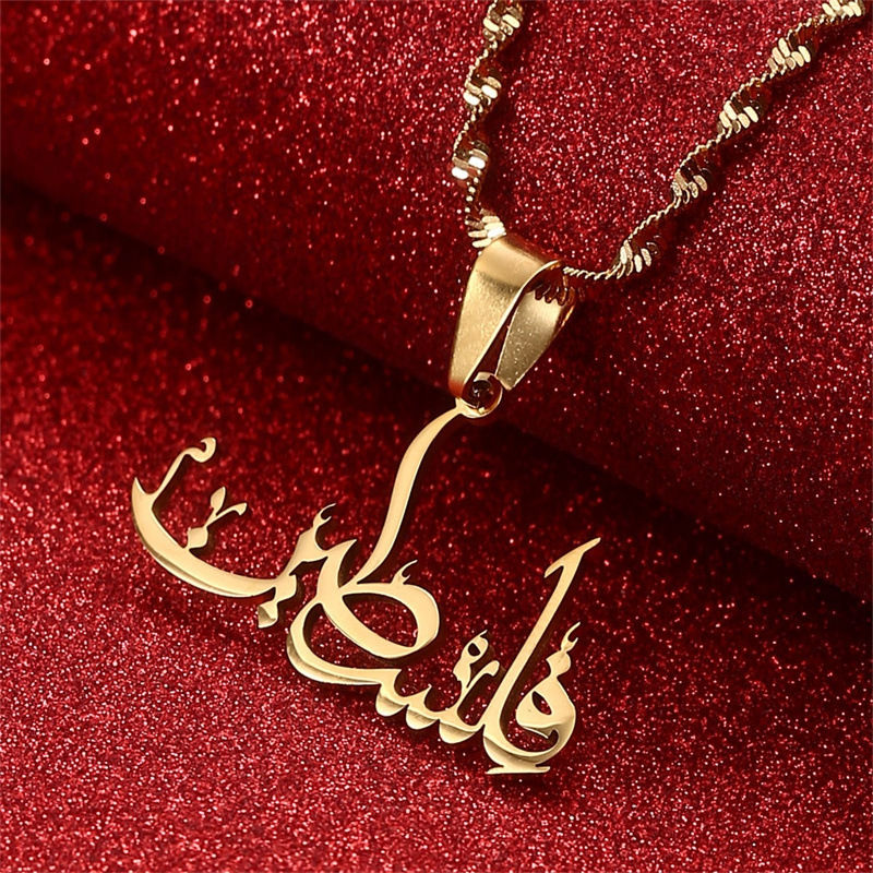 Thumbnail: Stainless Steel Arabic Pendant Necklace For Men And Women