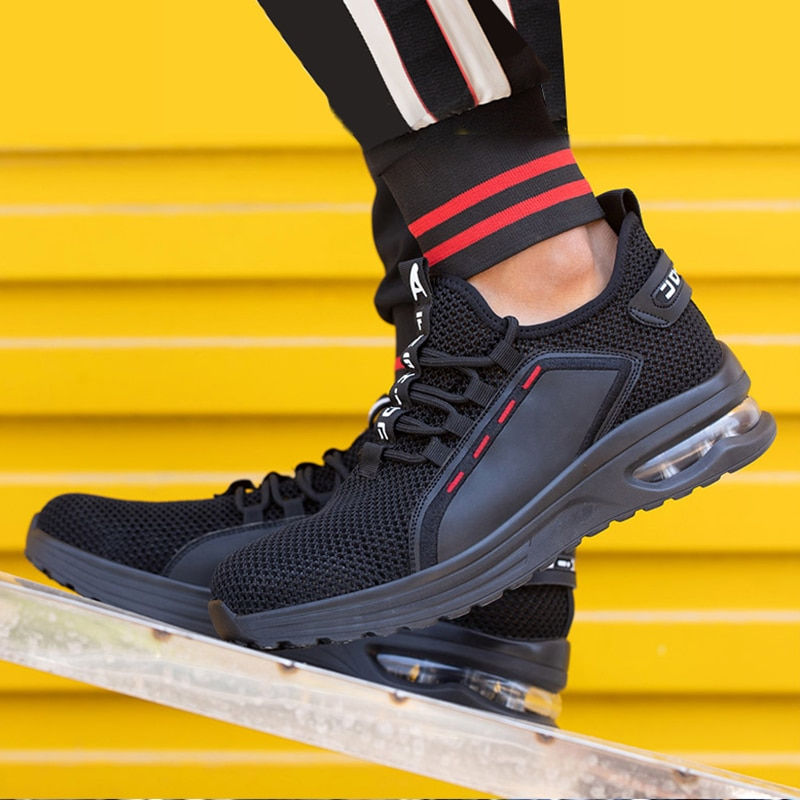 Thumbnail: Work Safety Shoes Men Safety Boots Anti-smash Anti-stab Work Shoes Sneakers Ste