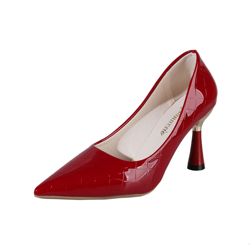 Miniatura: Plaid Classic Casual High Heels New Pattern Embossed Fashion Oversize Shoes In