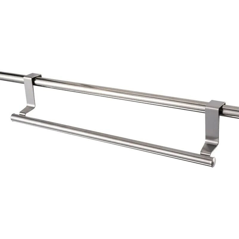 Towel Rack Over Door Towel Bar Hanging Holder Stainless Steel Bathroom Kitchen