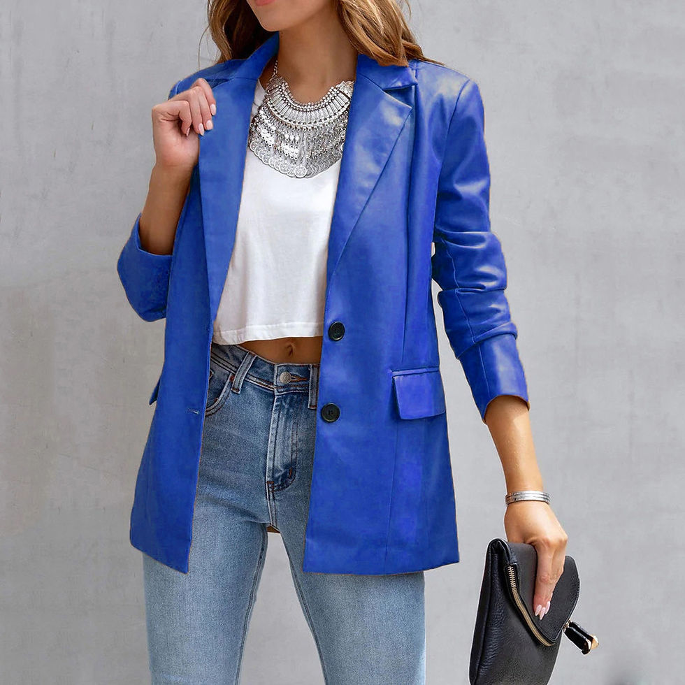 Thumbnail: Warm Faux Leather Biker Jacket Zip Outer Autumn Winter Coat Jackets For Women L