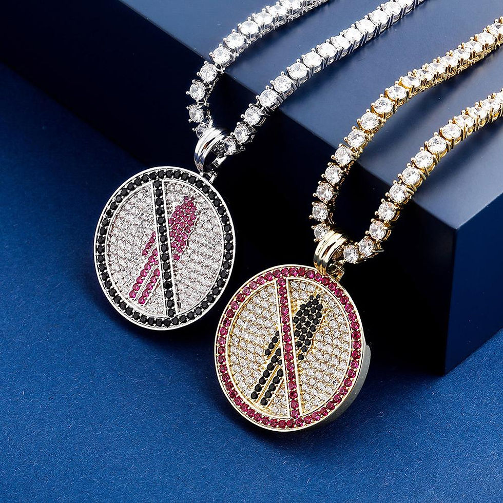 Thumbnail: TOPGRILLZ New Travis Scott Brand Logo Pendant Necklace Ice Out Cubic Zirconia