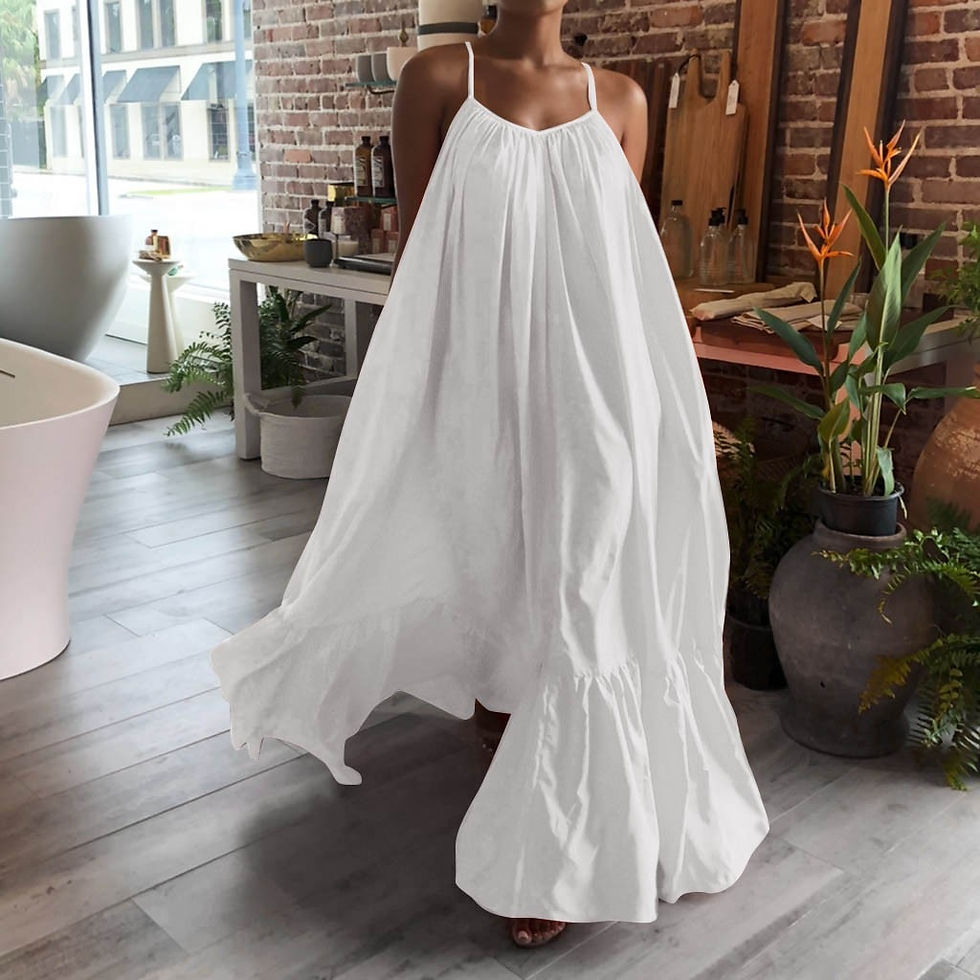 Thumbnail: Women Camisole Oversized Maxi Dresses Summer Casual Spaghetti Strap Loose Backl