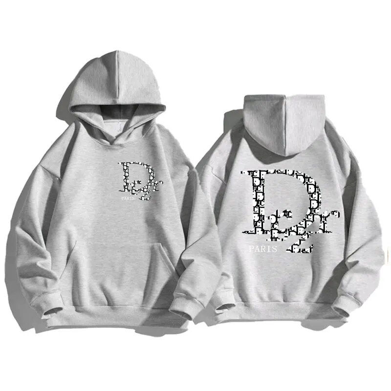 Plus Size Luxury Brand Print Pullover Hoodies 2023 Women's Hoodie Winter Men St
