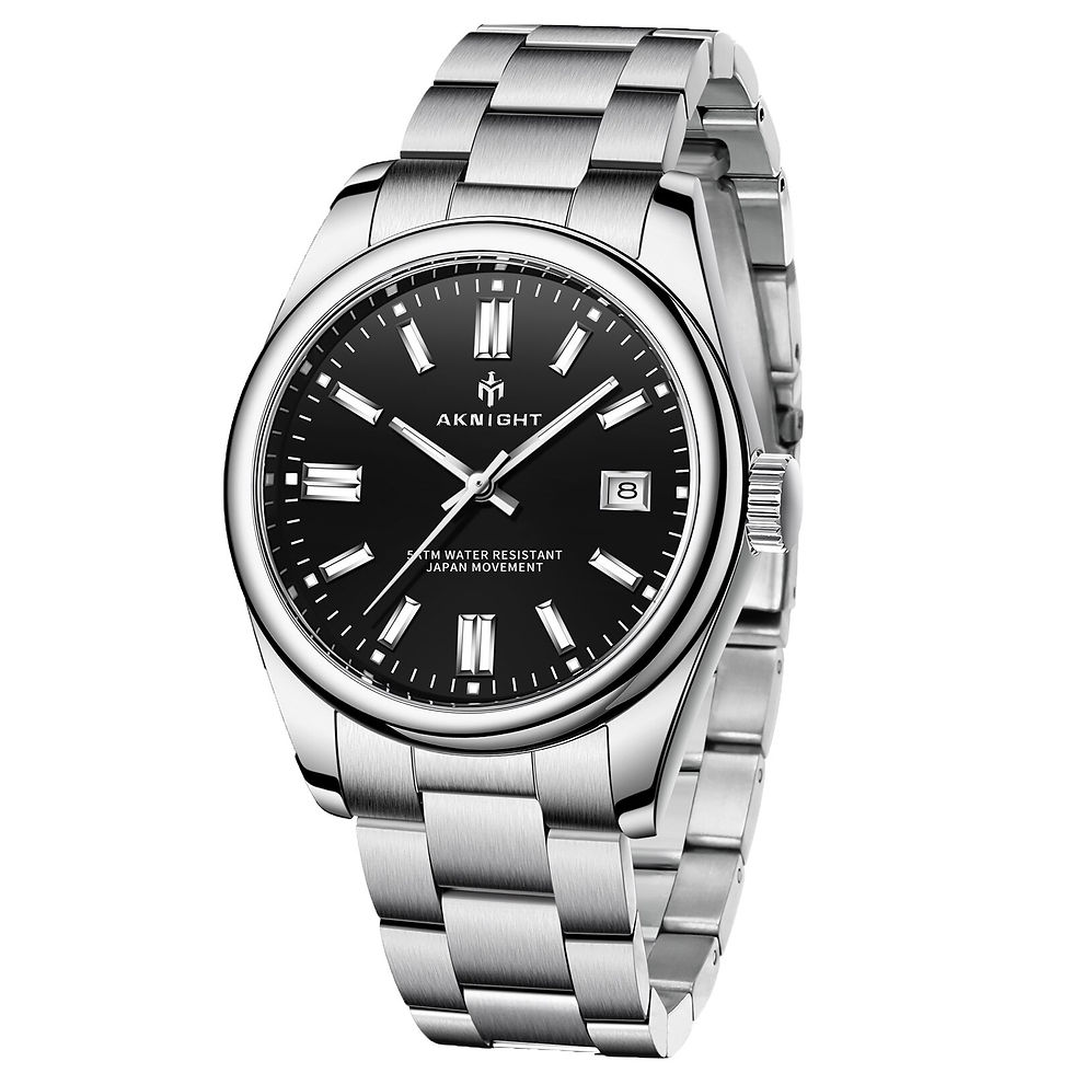 Thumbnail: Watch for Men Orange Watch Dial Analog Quartz Wristwatches AKNIGHT Waterproof C