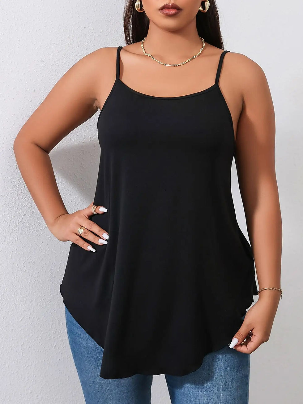 الصورة المصغرة: Black Plus Size Camis for Woman Camisole Large Big Size Tank Top Female Sleeele