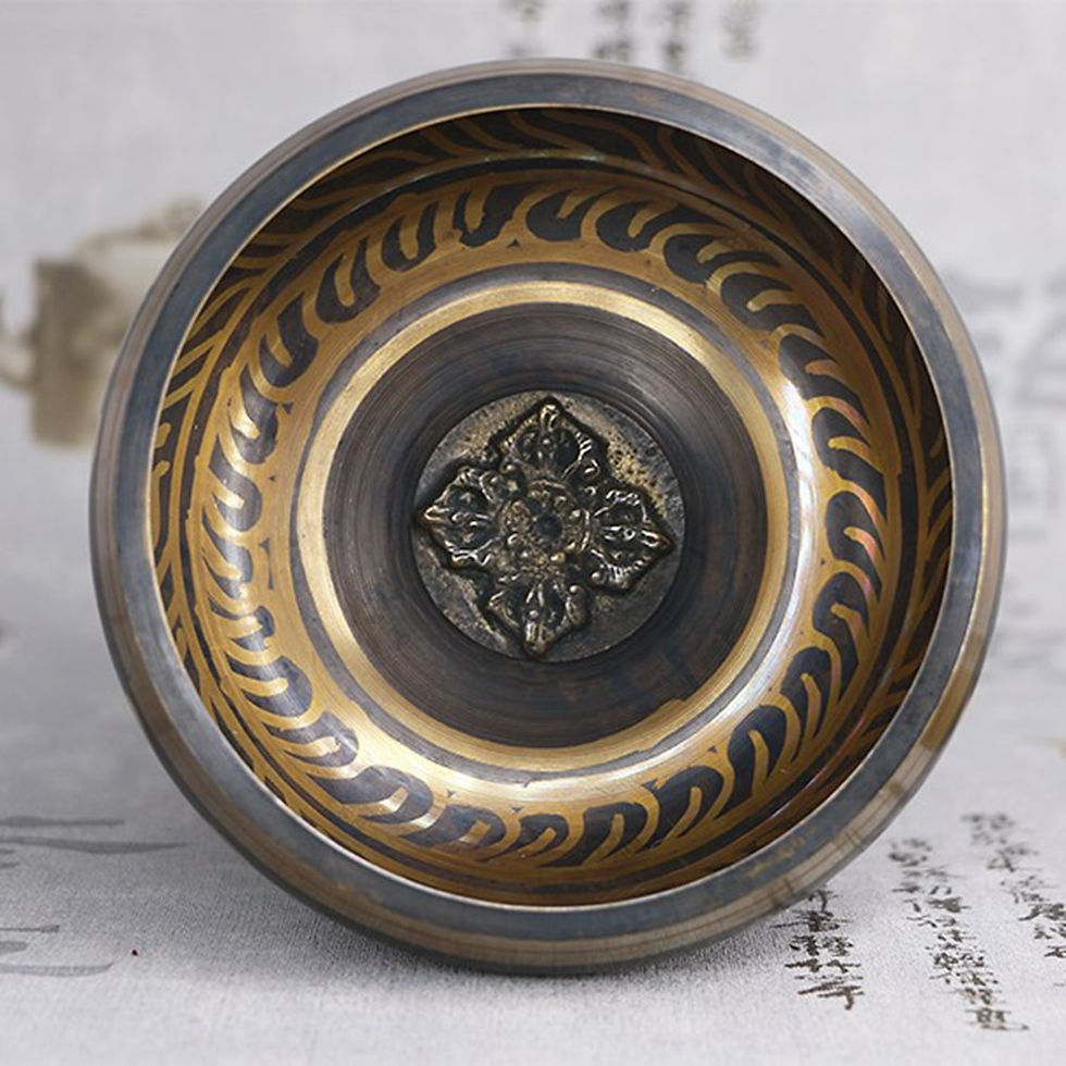Miniaturebillede: Metal Handmade Buddha Sound Bowl Tibetan Bronze Chime Bell Yoga Meditation Bowl