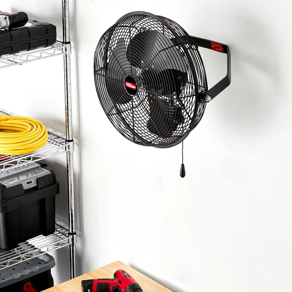 Küçük resim: 14 Inch Outdoor Wall Fan With Misting Kit, 3 Blades, Black