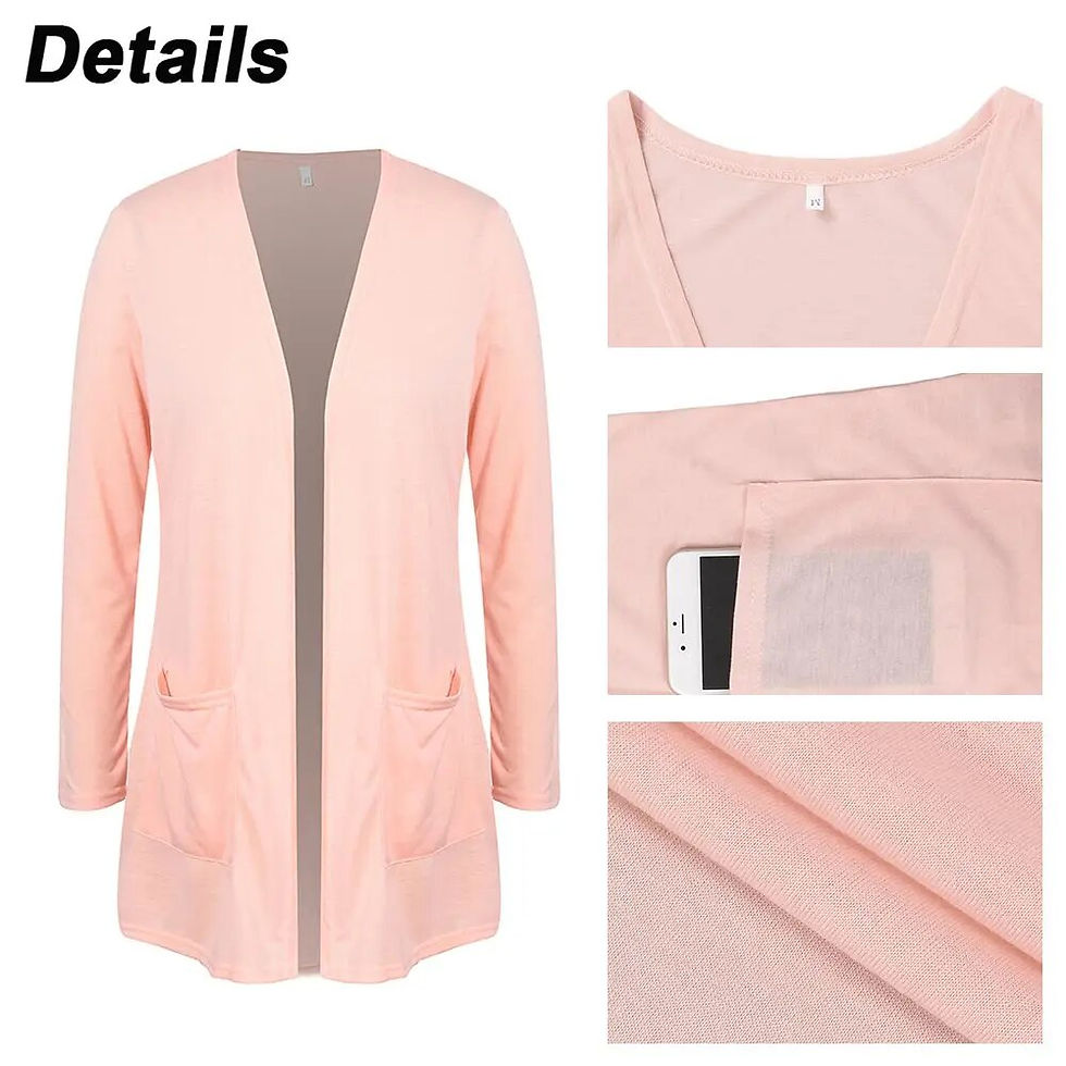 Thumbnail: Women's Autumn Winter Long Sleeve Solid Cardigan Tops Ladies Casual Pockets Out