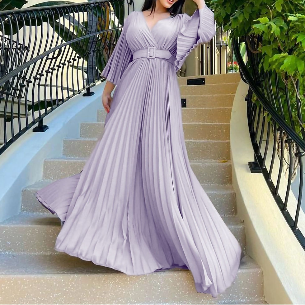 Thumbnail: Elegant Plus Size 3XL Women Spring Maxi Dress Draped Yellow Stright Lady Party