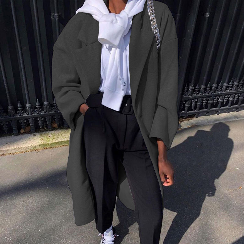 Thumbnail: Women's Long Sleeve Fashion Long Trench Coat