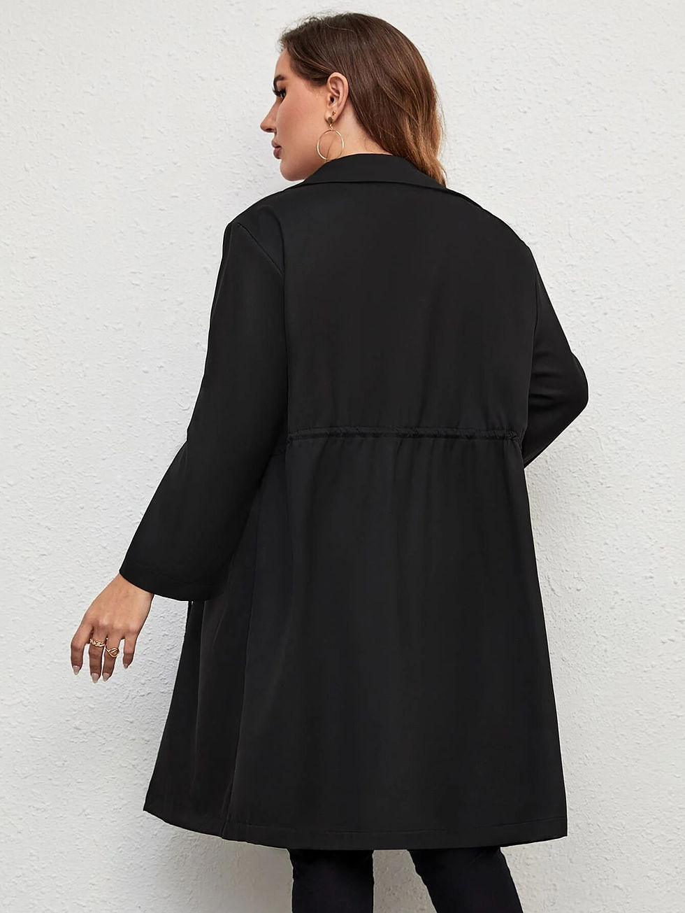 Miniatura: Finjani Plus Size Coat Women Clothing Winter And Autumn Black Elegant Waist Lac