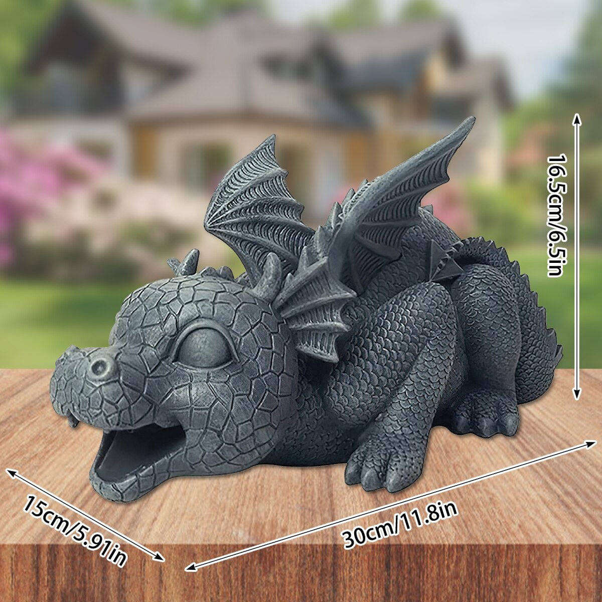 Fountain Dragon Statue Spouting Water Dragon Sculpture Weather Resistant