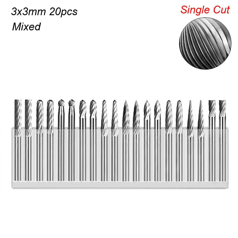 Miniatura: Tungsten Carbide Burr Set Rotary File Rasp Die Grinder Milling Bit Single Doubl