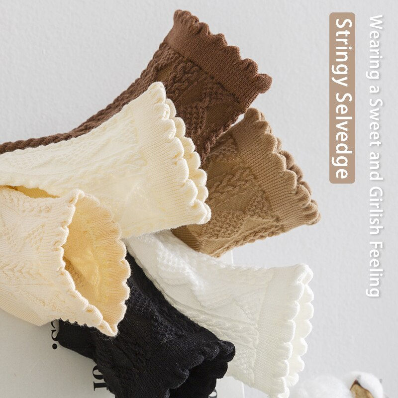 Miniaturebillede: 6 Pair Women Is Summer Thin Gradient Solid Cotton Simple Sweet Cute Socks Comfo