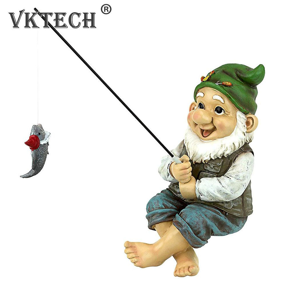 Thumbnail: Garden Gnome Statue Resin Fishing Dwarf Elf Figurines Naughty Funny Garden Stat