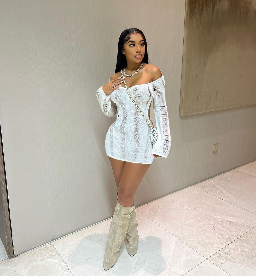 Thumbnail: Echoine Long Sleeve Hollow Out Knit Mini Dress Sexy Backless Party Dresses
