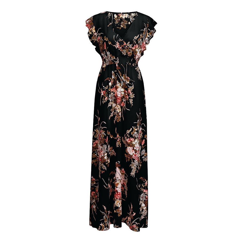 Thumbnail: Women Dresses Summer 2021 Plus Size Sexy V Neck Floral Print Boho Beach Long Ch