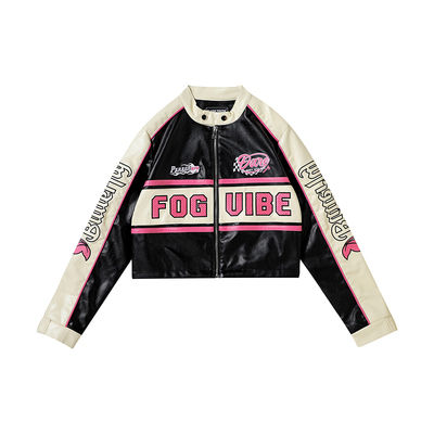 Thumbnail: Short PU Leather Motorcycle Suit Women's Jacket Racing Suit Coat