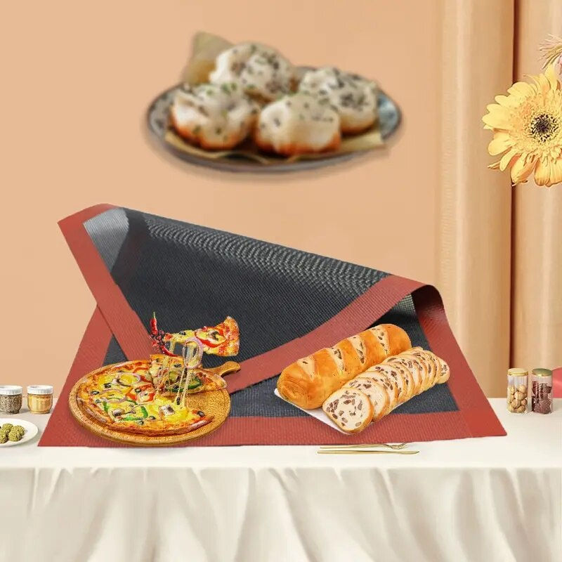 Thumbnail: 30X40cm Silicone Grill Mat Baking Tray Breathable Cookie Bread Mat Oven Microwa