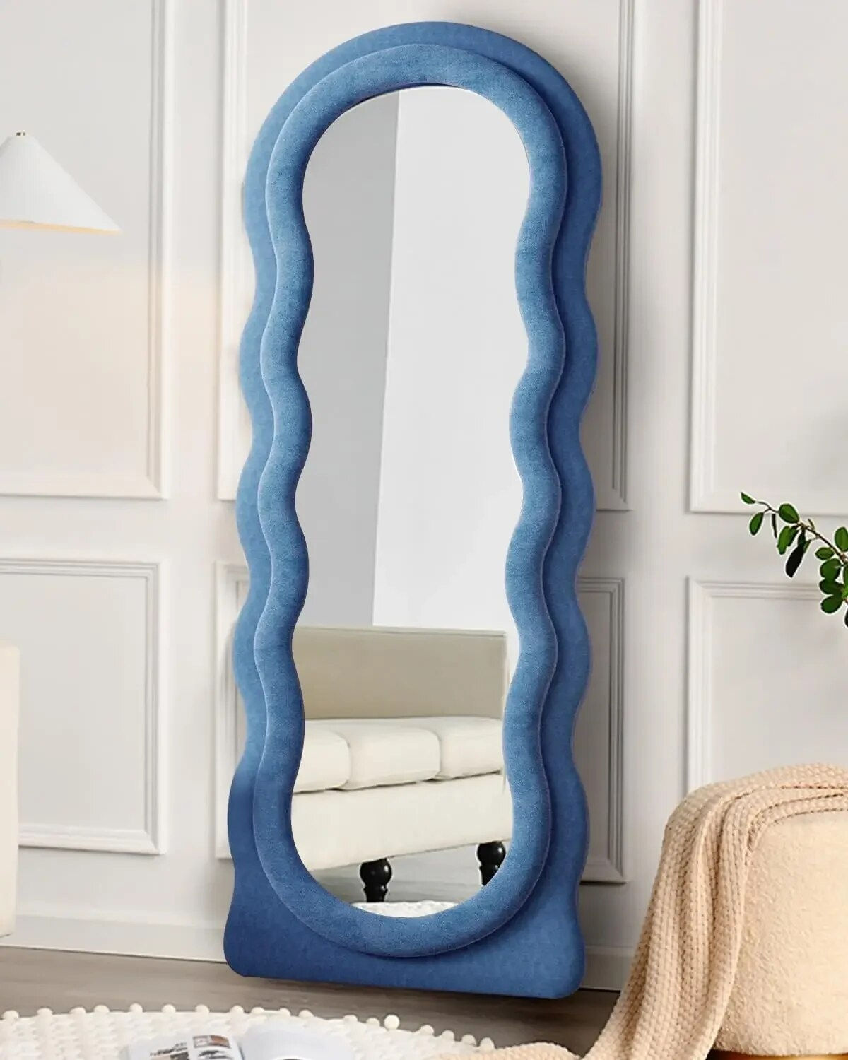 Full Length Mirror, Floor Mirror with Stand, Wall-Mounted Mirror for Bedroom Li