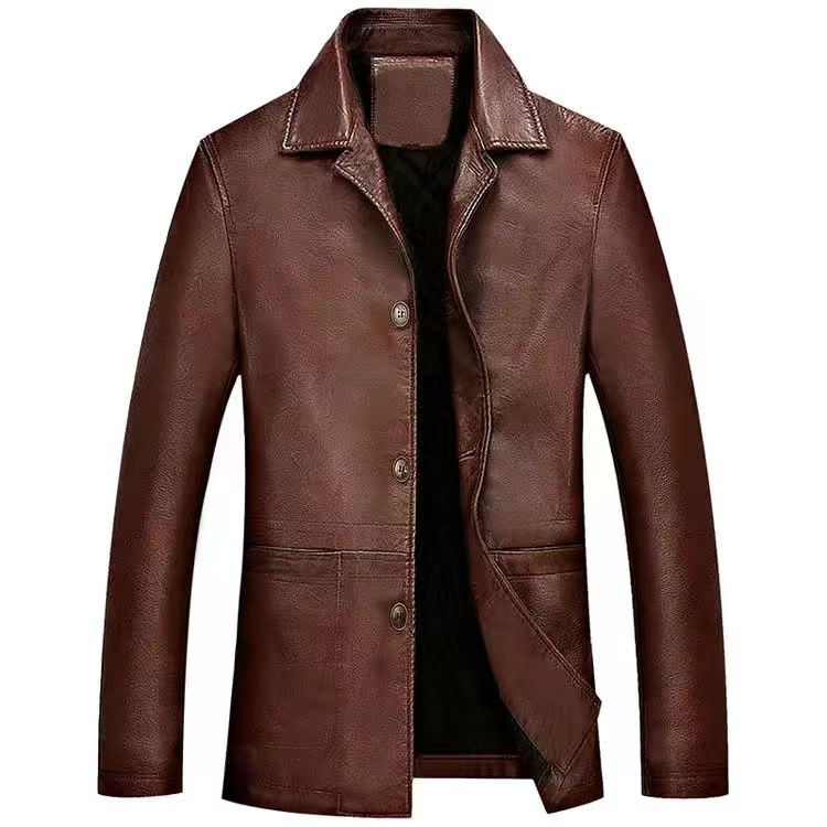 Thumbnail: Autumn New Young And Middle-aged Leather Jacket