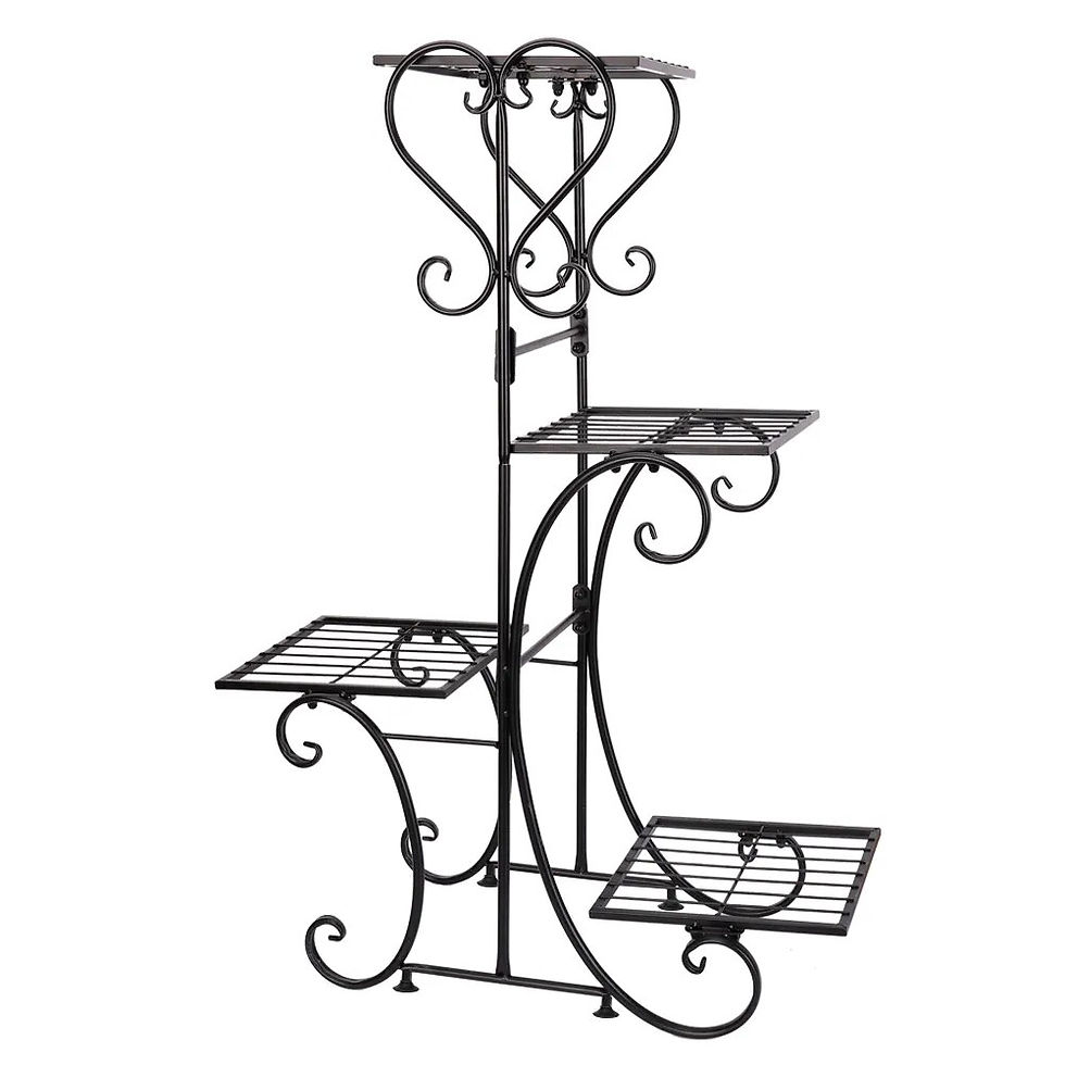 Thumbnail: Metal Plant Shelf Flower Display Stand Garden Planter Holder with 4 Tier Shelve