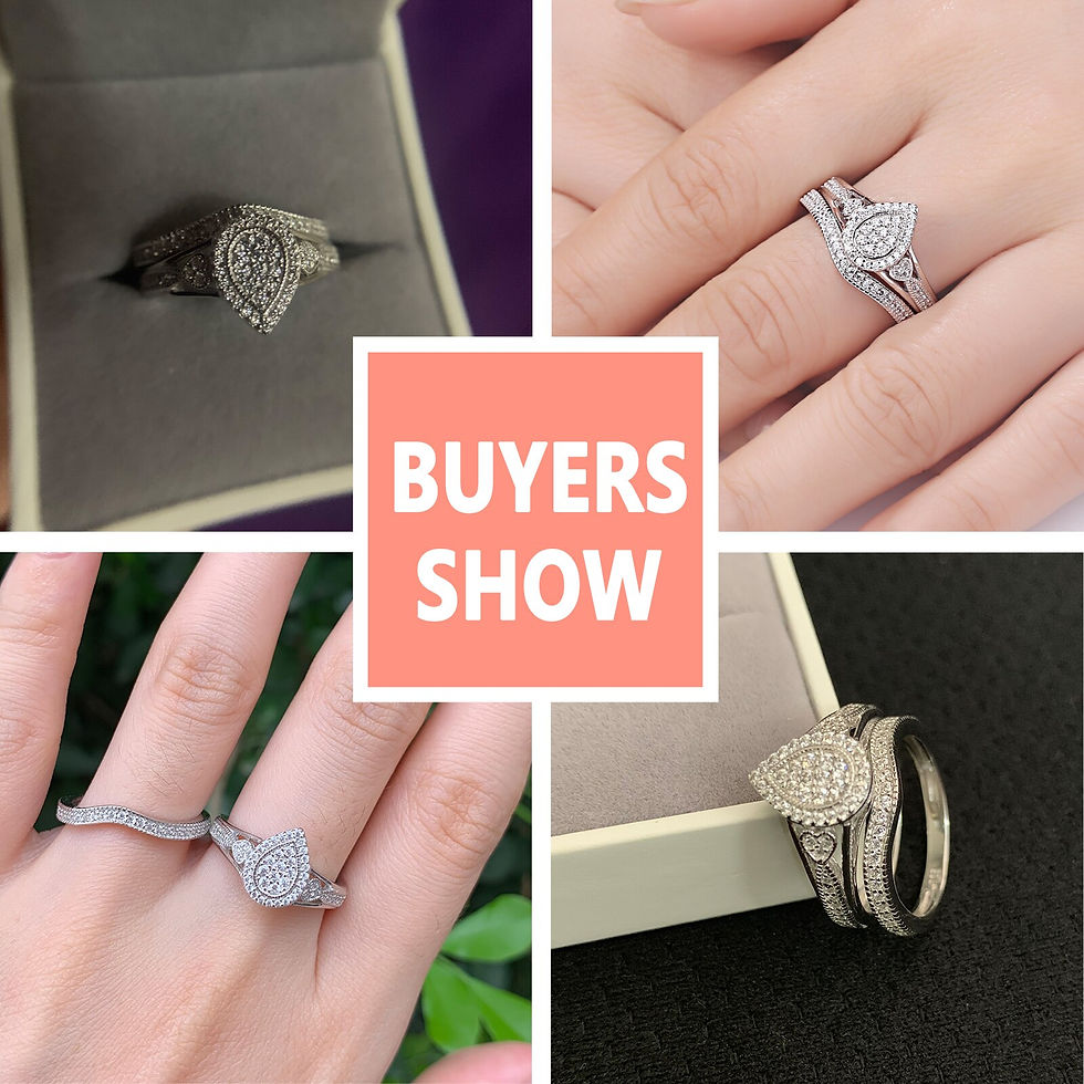 Thumbnail: Newshe 925 Sterling Silver Wedding Rings For Women Pear  Shape Round Cut
