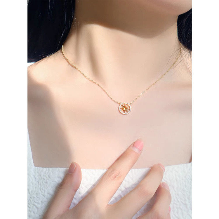 Miniatura: Women's Graceful And Fashionable Citrine Zircon Clavicle Necklace